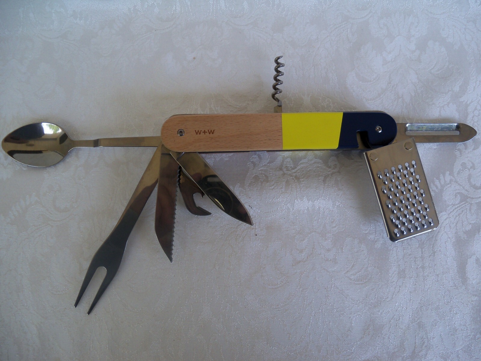 Camping & Kitchen 9-in-1 Steel Multi Tool with Wood Handle Marked W+W New/No Box
