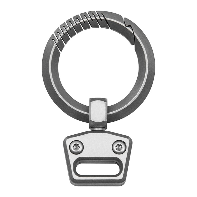 Titanium Alloy Rings Leather Car Keychain Clip Heavy Duty Belt Clip Carabiner