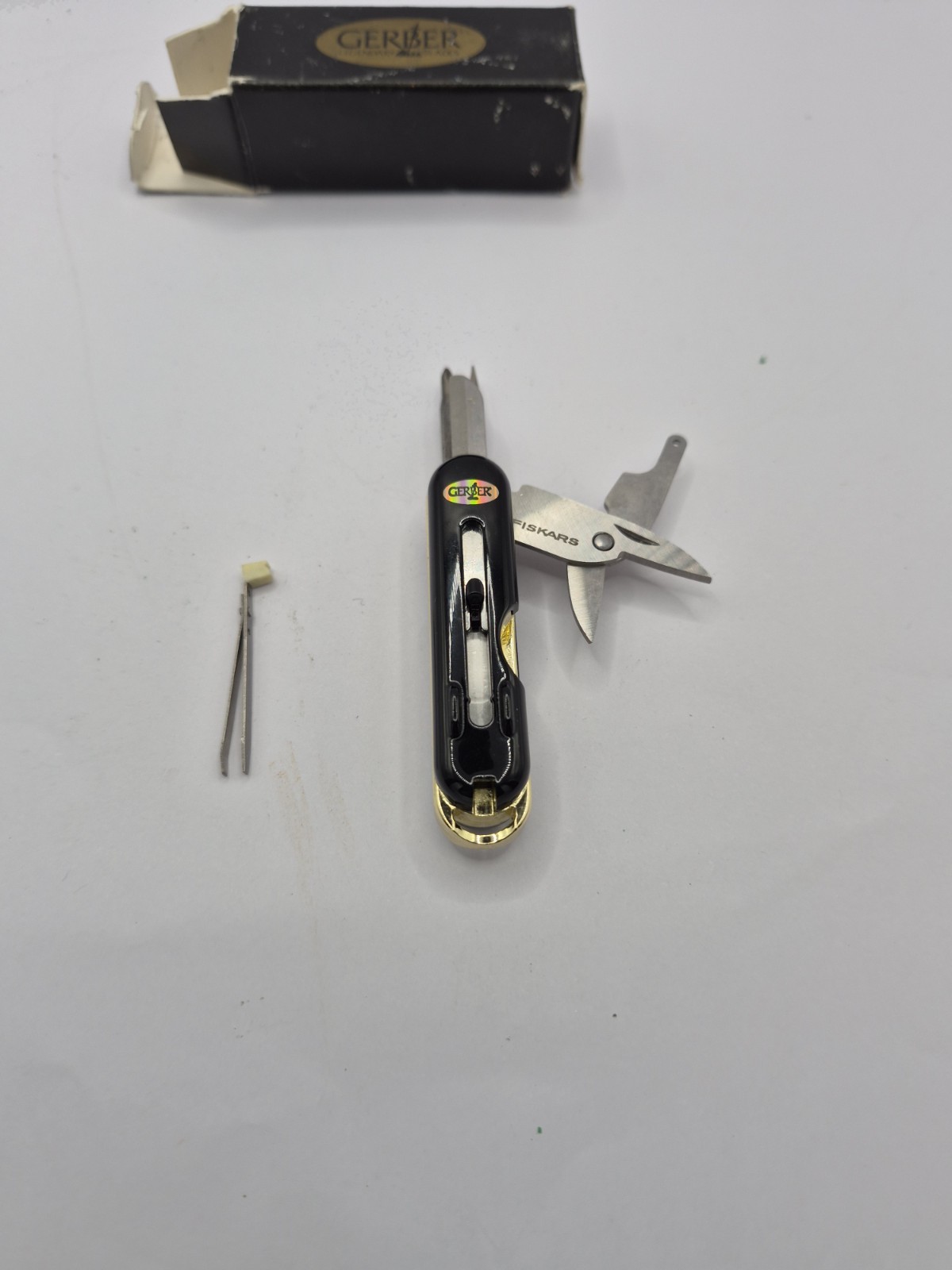Gerber Fiskars Folding KeychainMulti-Tool Knife Tweezers Scissors Phillips Flat