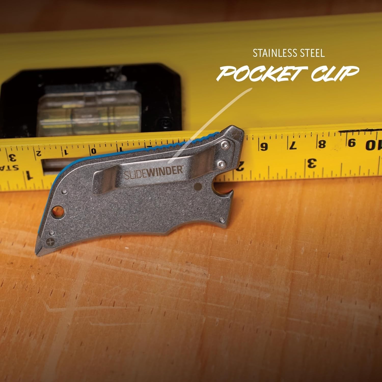 Durable SlideWinder Utility Knife with Multi-Function Pocket Clip & Razor Blade