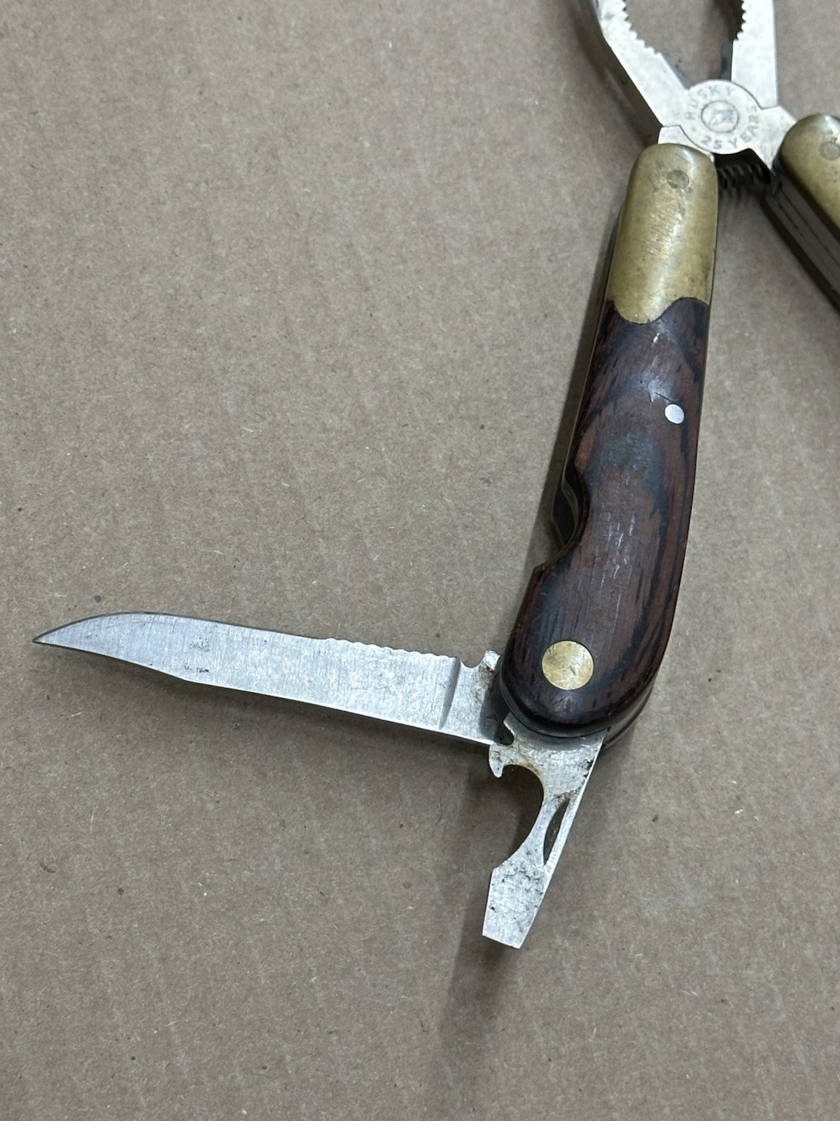 HUSKY 25 Years 25th Anniversary Limited Edition Multi-Tool Brass Wood vintage