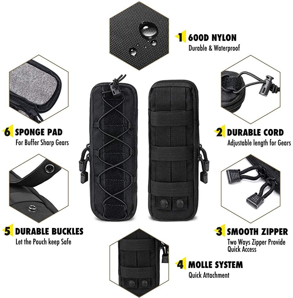 Military Molle Pouch Tactical Knife Pouches Waist Bag EDC Tool Flashlight Holder