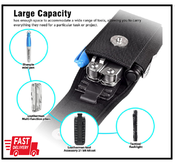 Multitool Sheath Compatible with Leatherman EDC Belt Organizer Tool Holster Pouc