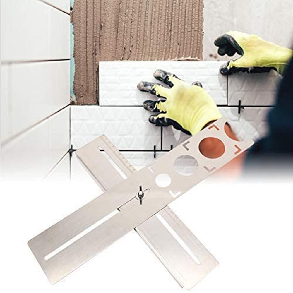 Multi Angle Measuring Ruler Adjustable Tile Hole Finder Ceramic Tile Hole E…