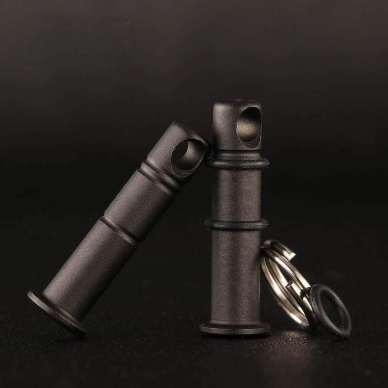 Titanium Lanyard Bead Bolt Holder with Split Ring Keychain Necklace Pendant DIY