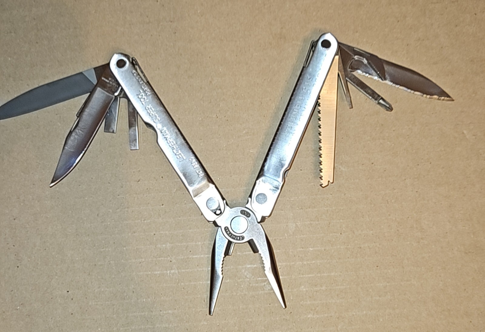 Vintage Leatherman Super Tool Pat Pend Has Columbia Gas Engraved On Side