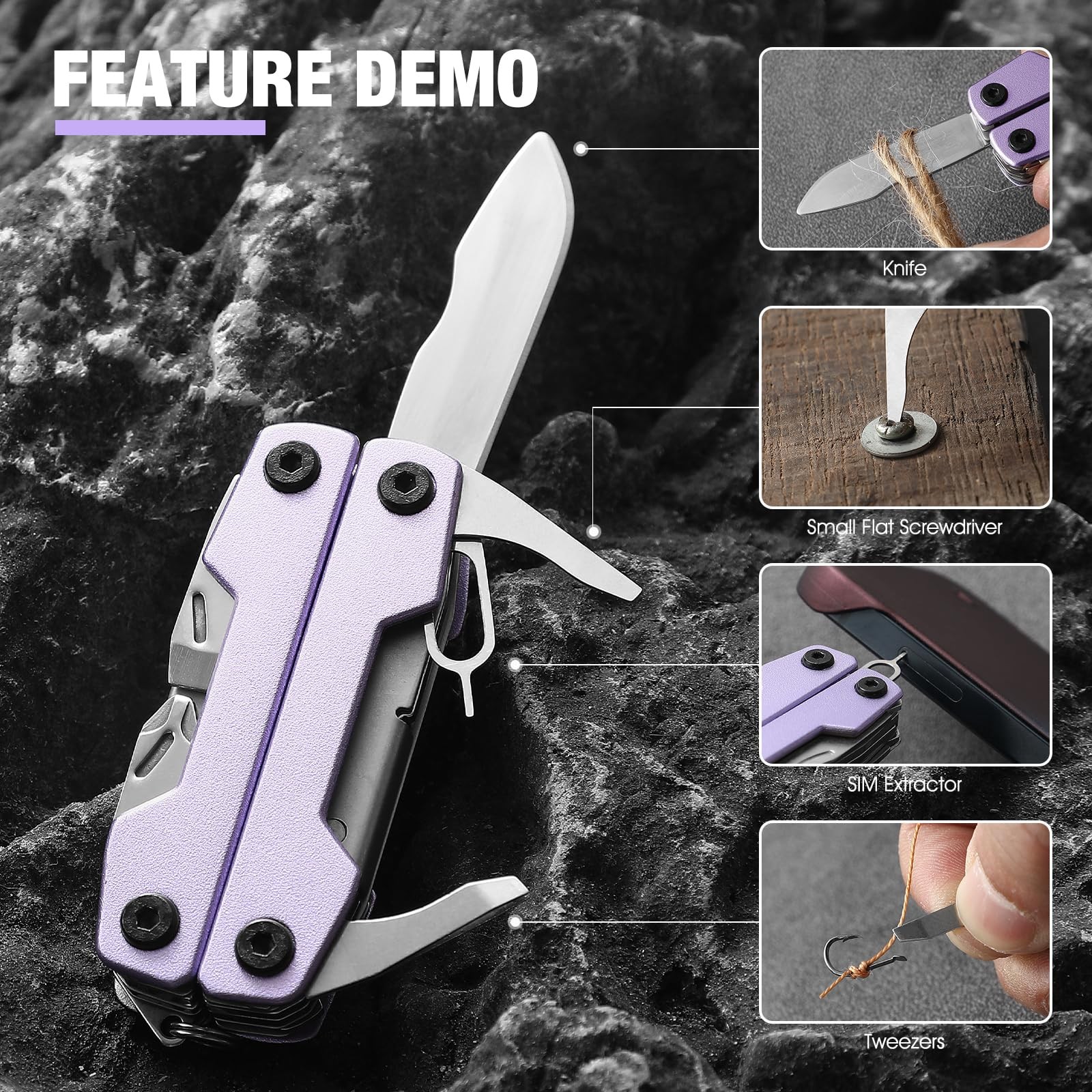 Multitool with Pocket Knife,Gifts for Men and Women, 11-in-1 Mini EDC Multito…