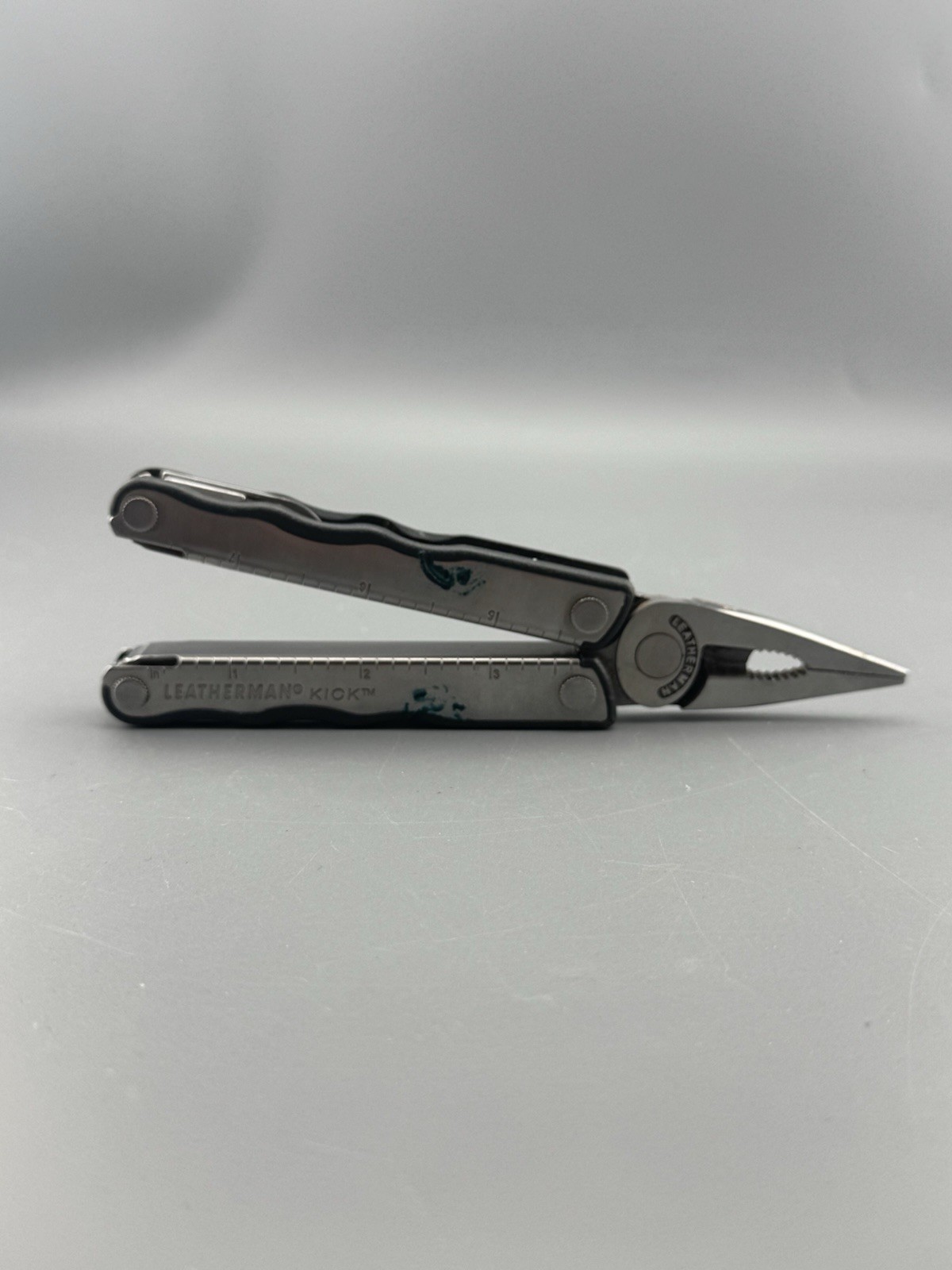 Vintage Leatherman Kick Folding Multi Tool Pliers Knife w Sheath Retired