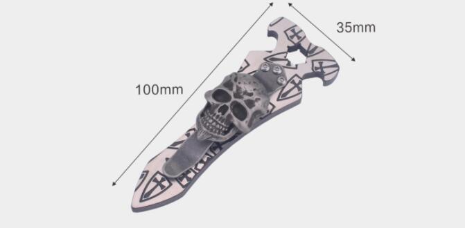 New Titanium Steel Portable Screwdriver Bottle Opener Key Chain Skull Pendant