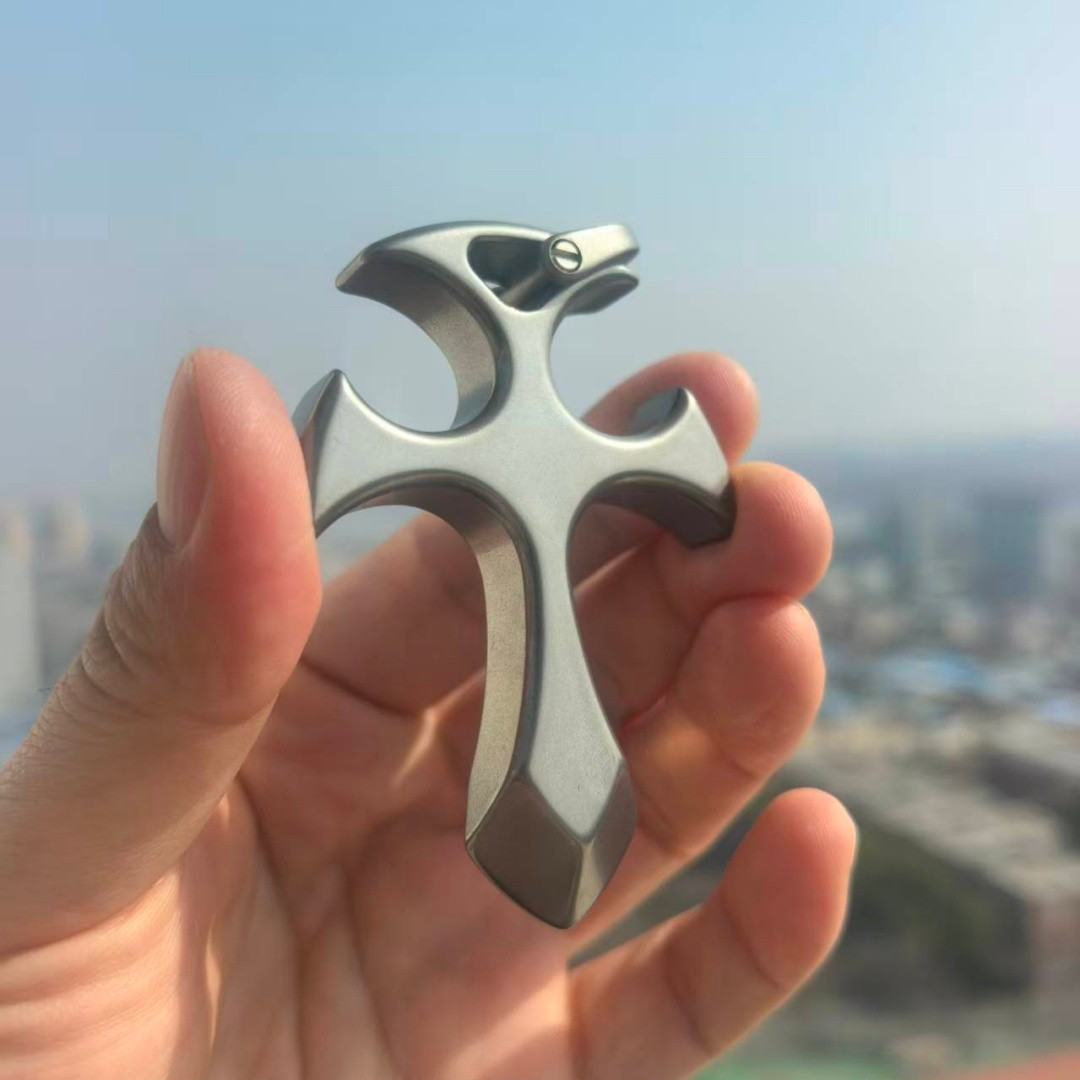 EDC Pendant Defense equipment TC4 Titanium alloy Cross suit “Thickened 12mm”