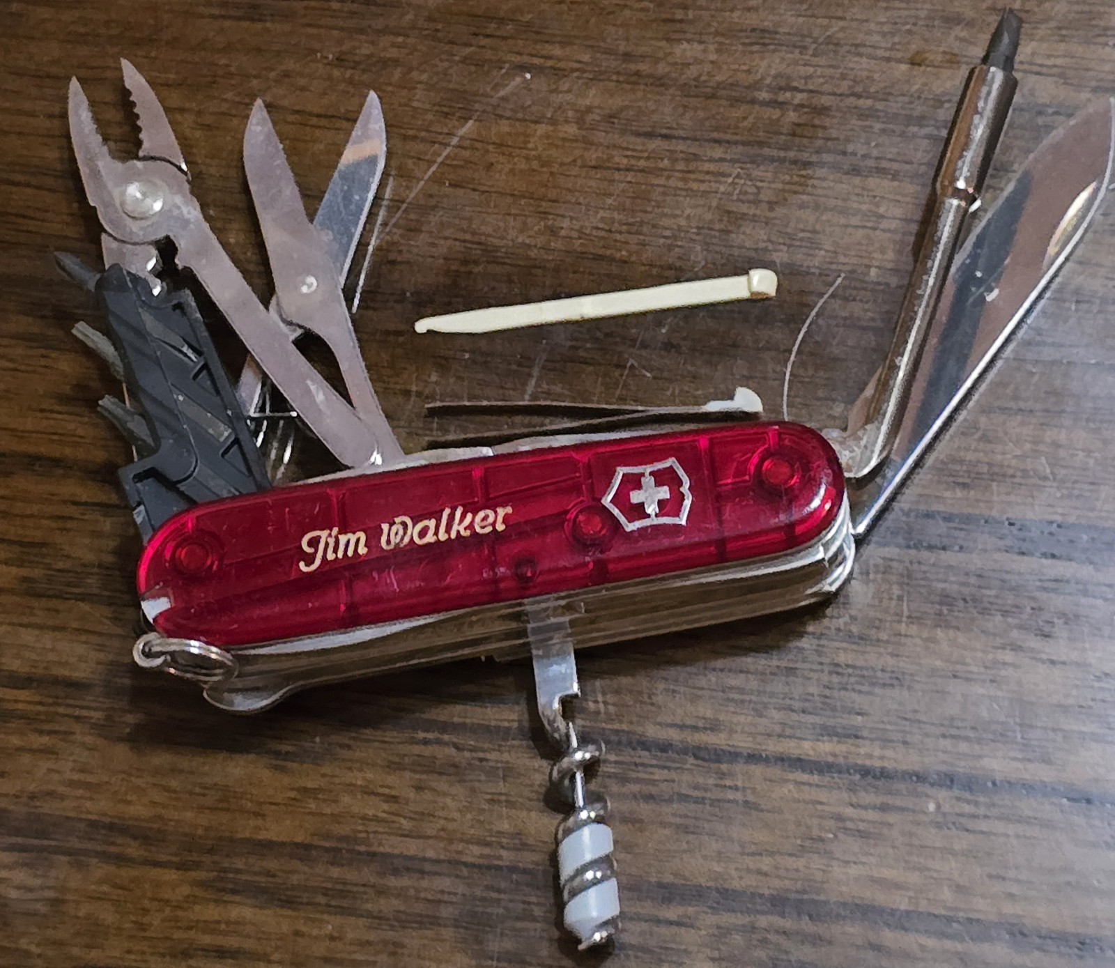 9″ Victorinox CyberTool Lite Ruby Red Swiss Army Knife 91mm 24 Tool Rare Used