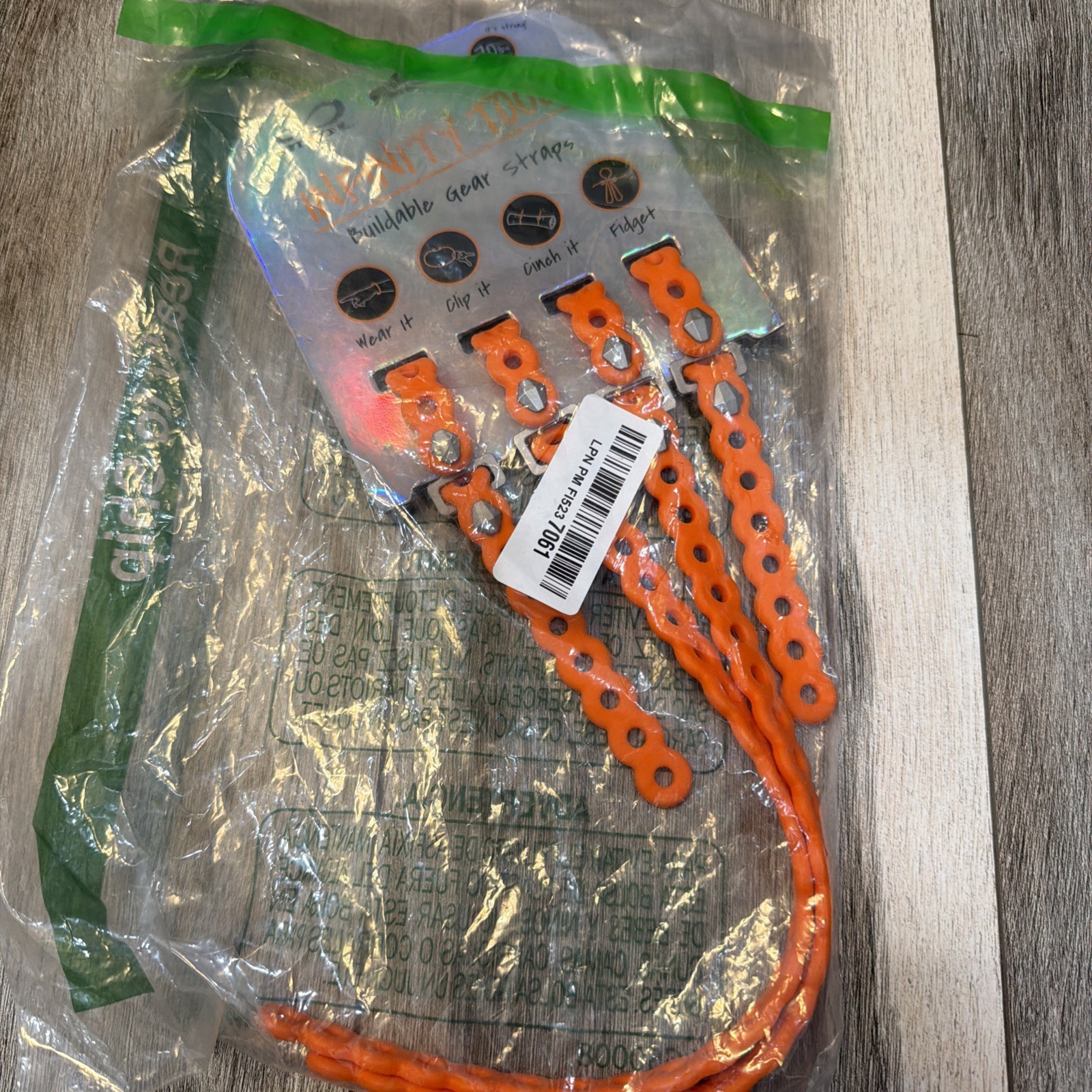 Infinity Tool 2.0 Modular Straps (4 Pack) Neon Orange Flexible Multi-Tool