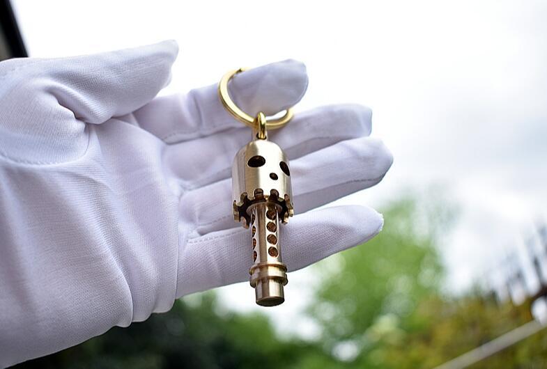 1PCS Small Brass Bell Wind Chime Rope Bead Penant Keychain EDC Pendant Ornament