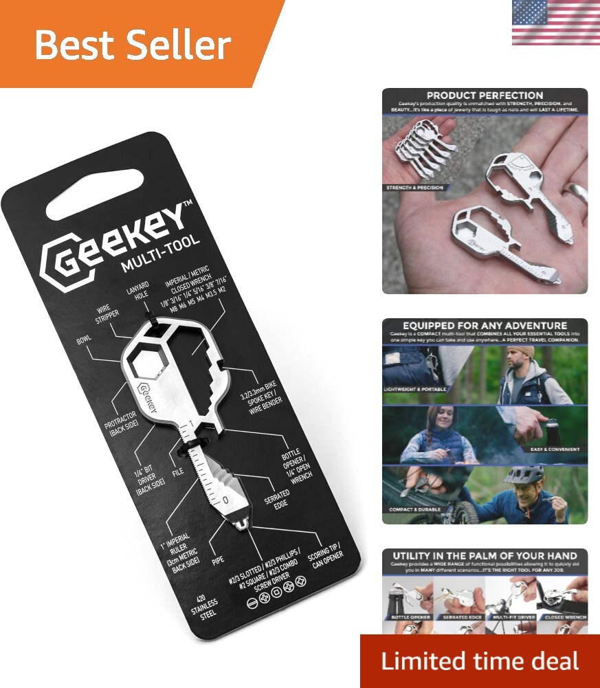 Stainless Steel Keychain Utility Gadget | Compact Multitool for Men and Women
