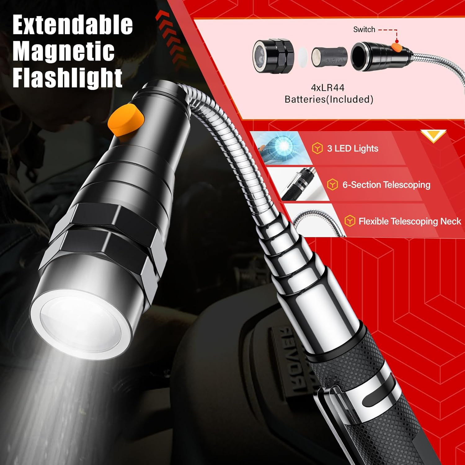 Fathers Day Dad Gifts, Telescoping Magnetic Pick up Tool Set, Extendable Magnet