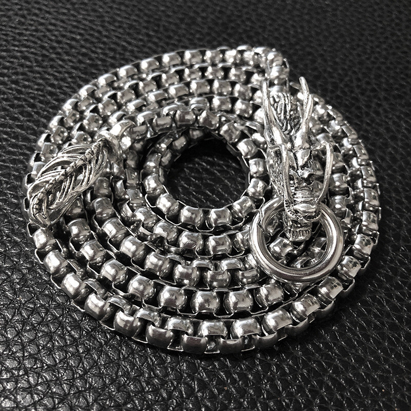 Mens Cuban Link Chain Tactical Bracelet Titanium Steel Defense Survival Necklace