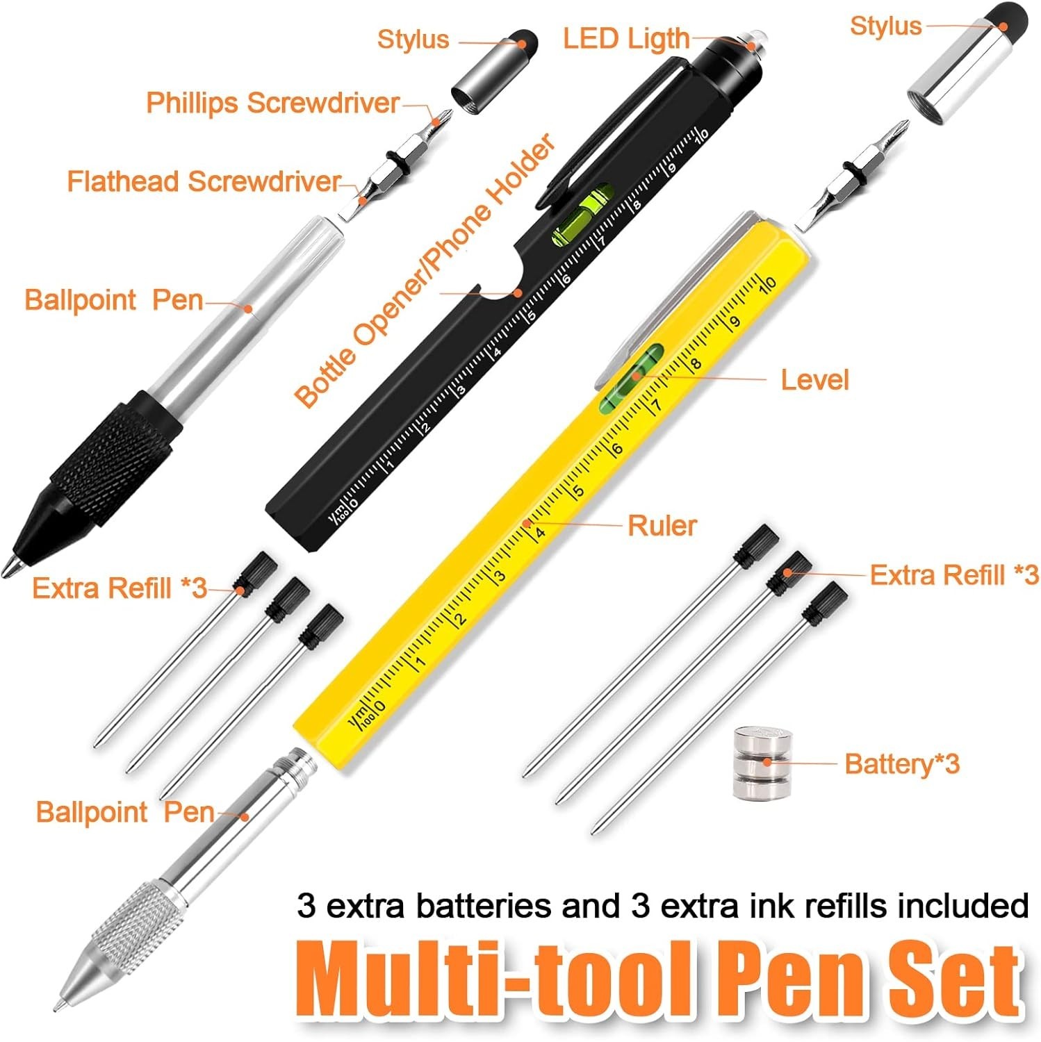 Multifunctional 9-in-1 Pen for Men – Perfect Holiday Gift in Elegant Packaging
