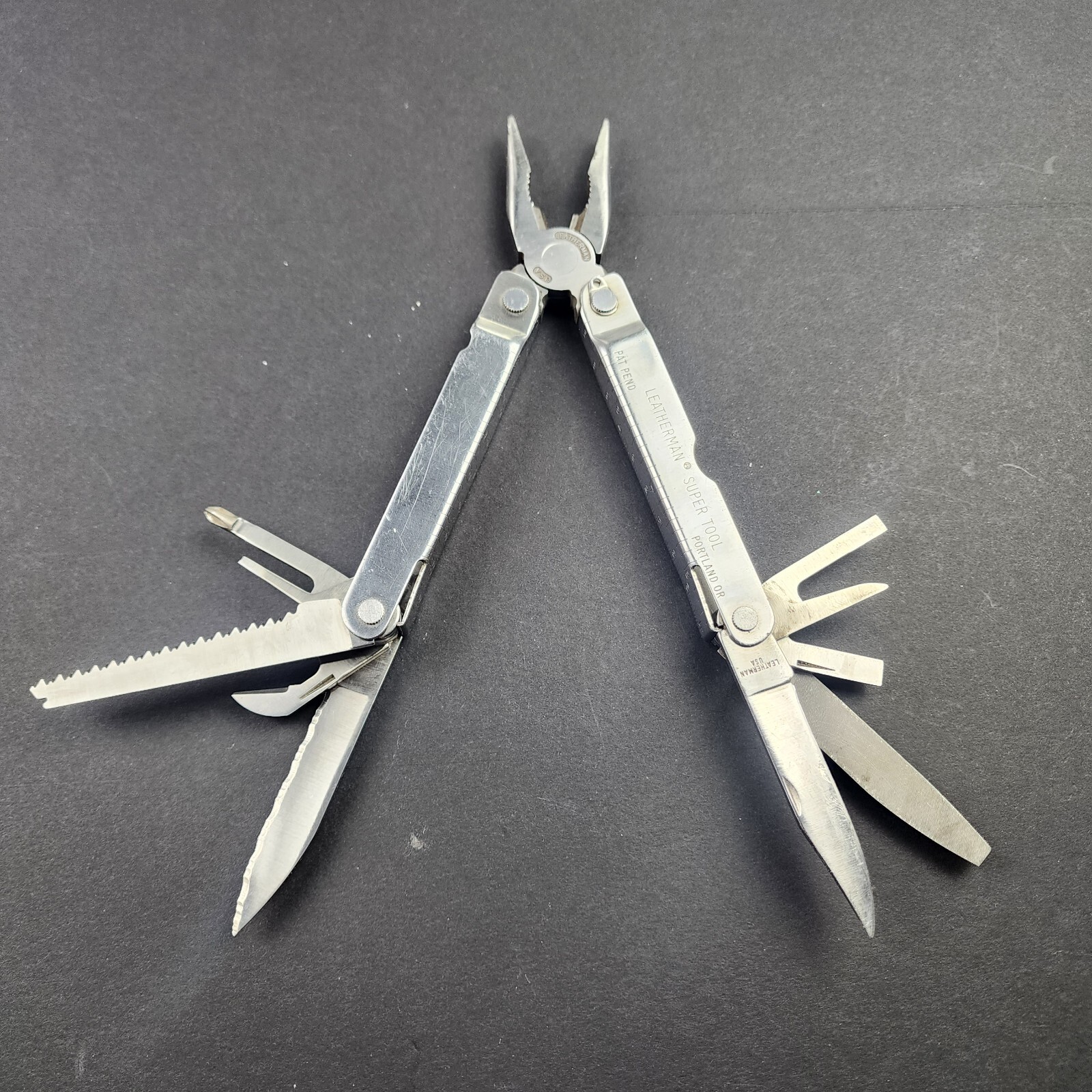 Original Super Tool Black Oxide Multitool Made In USA w Nylon Sheath