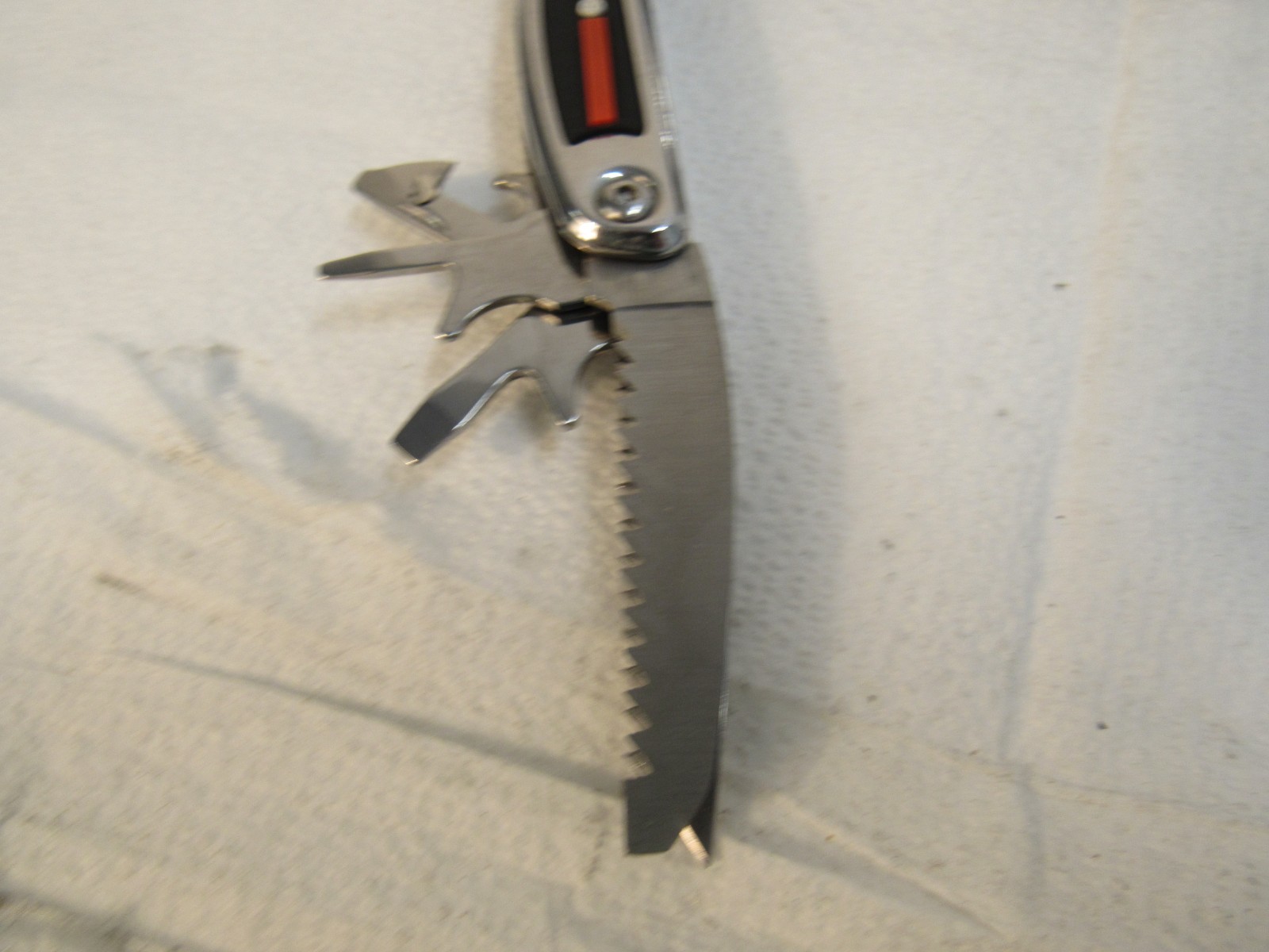 Radio Shack Multi-Tool Stainless Steel With Belt Case Red, Black, Stainless
