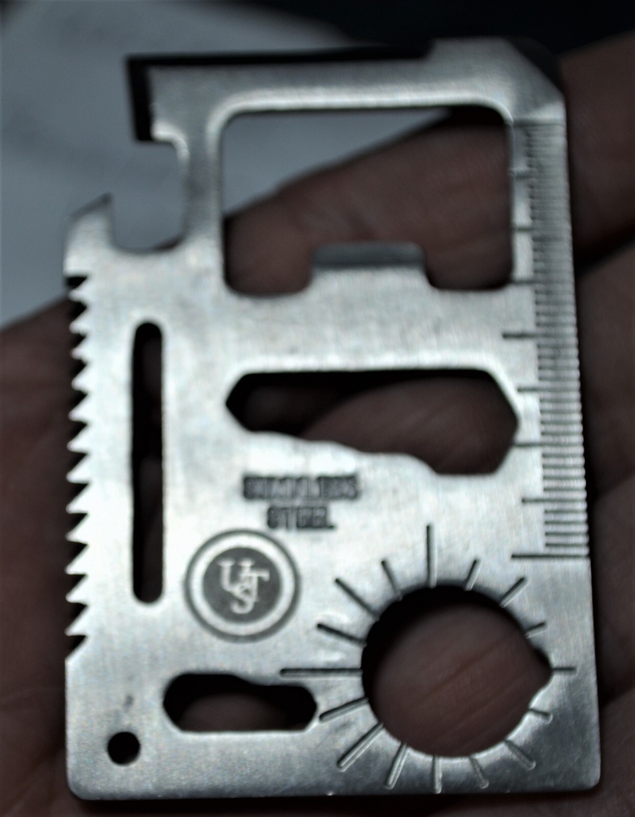 UST Wallet Multi Survival Tool Stainless Steel Credit Card Size Thin 11 in 1