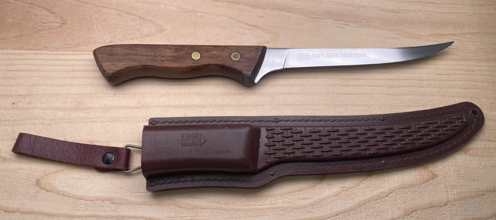 Edge Mark 440-A Explorer Fisherman 25-346 Knife w/Original Sheath Japan