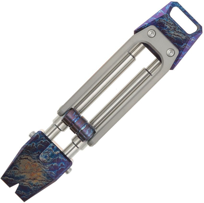 Ketuo Pocket Prybar Lightning Strike Anodized Finish Titanium With Lanyard Loop