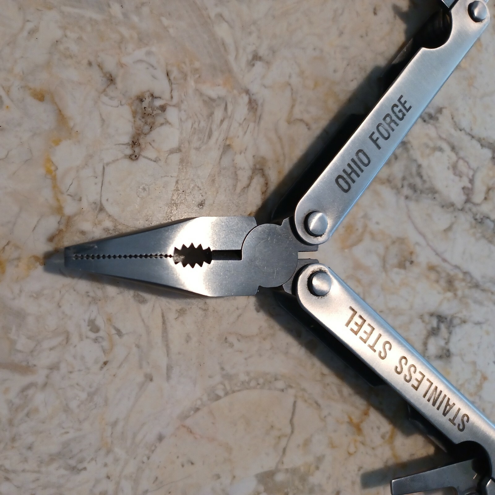 Stainless Steel Ohio Forge Multi Tool Pocket Knife w/ Pliers etc and Carry Case