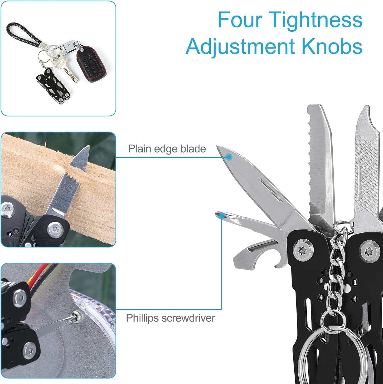 Mini Multitool Knife 12 in 1 Small Pocket Multi Tool with Knife and Pliers