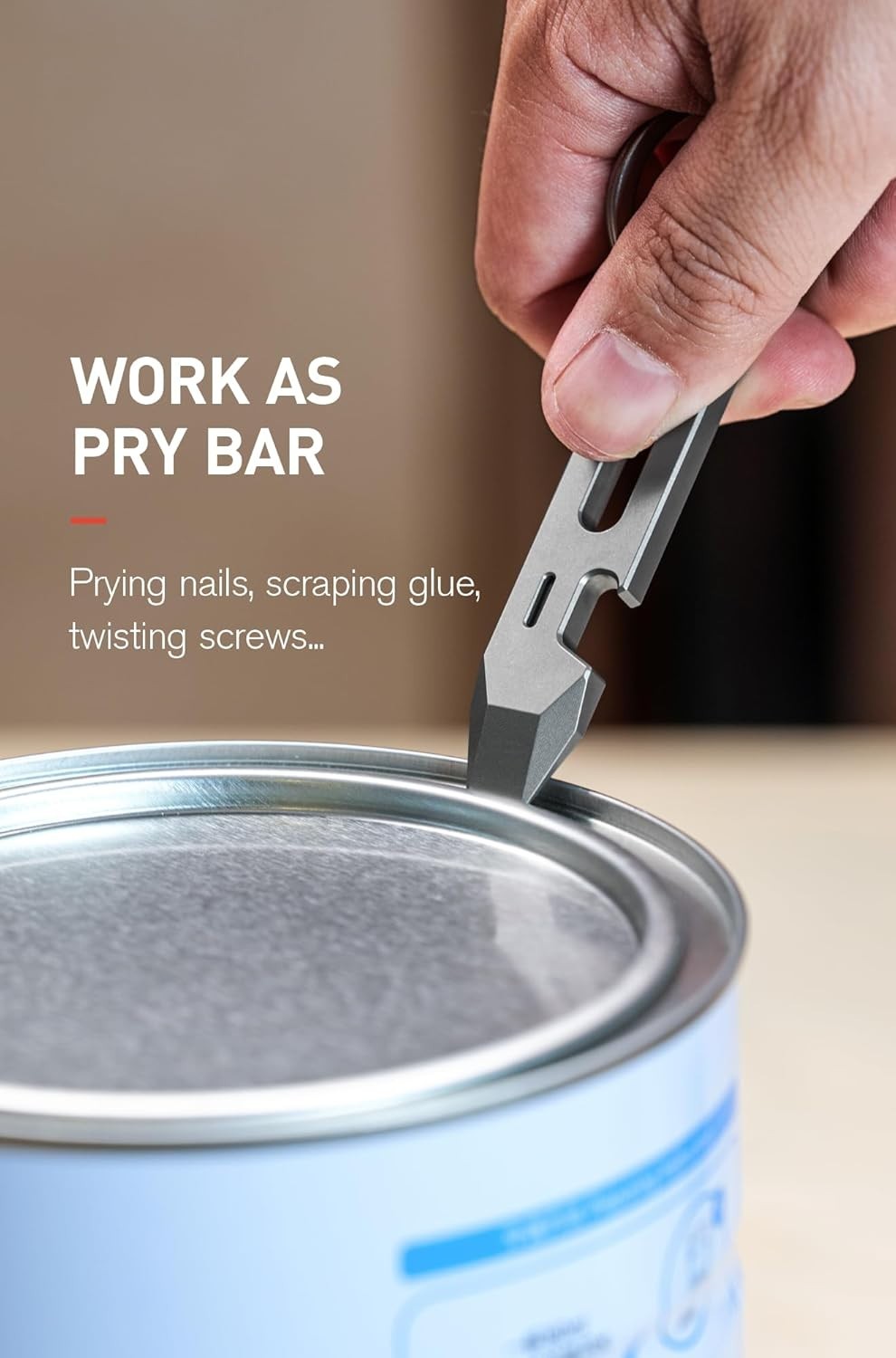 Titanium EDC Pry Bar Multitool, 4-in-1 Keychain Prybar Tool with Bottle Opene…