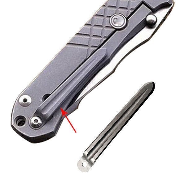 Titanium Deep Carry Pocket For Chris Reeve Knives Umnumzaan Sebenza Back Clip US