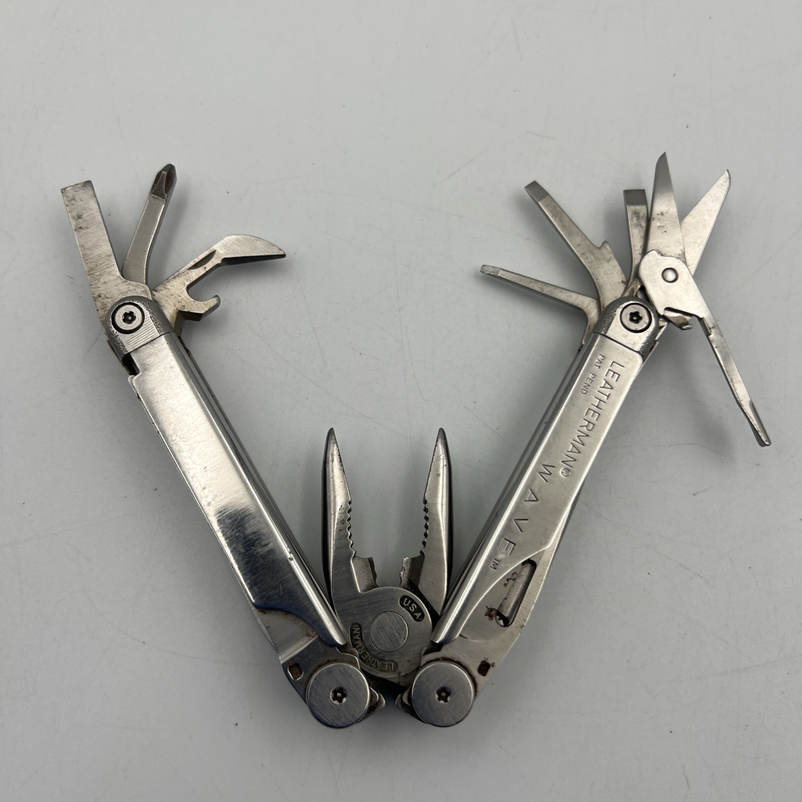 Vintage LEATHERMAN WAVE Pat.Pending Original Multi Tool with leather sheath