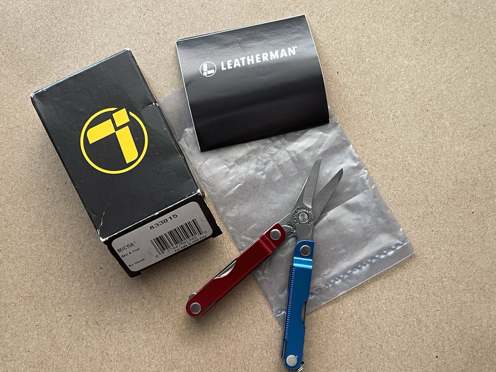 LEATHERMAN Micra – Red & Blue, Mint in Box, Rare.
