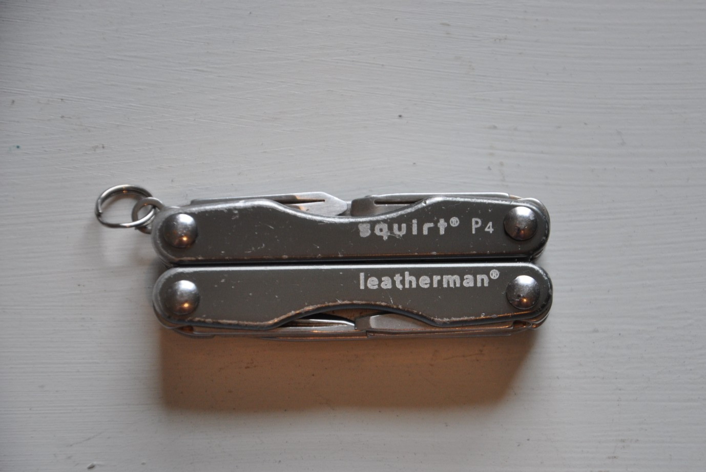 Gray Leatherman Retired Squirt P4 Multi-Tool Key Ring READ Full Description