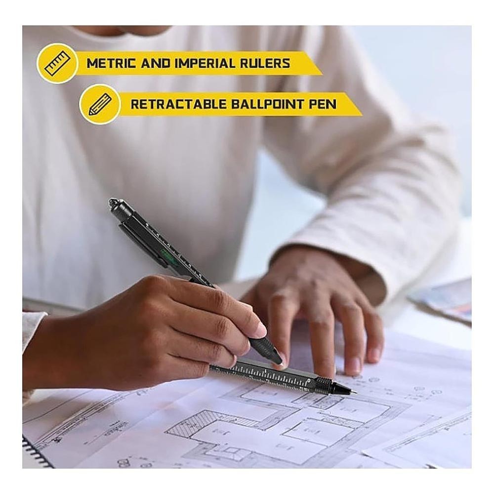 Efficient Rust-Proof Long-Lasting Ergonomic Non-Slip Modern 9-in-1 Multitool Pen