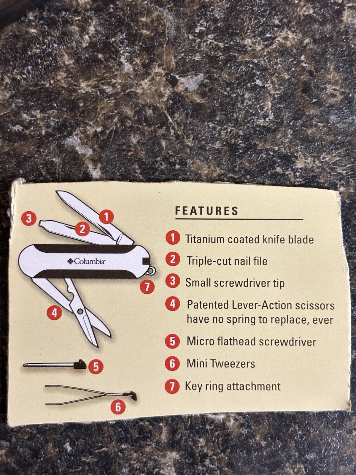 Columbia Multi-Function Pocket Tool- Knife – Scissors