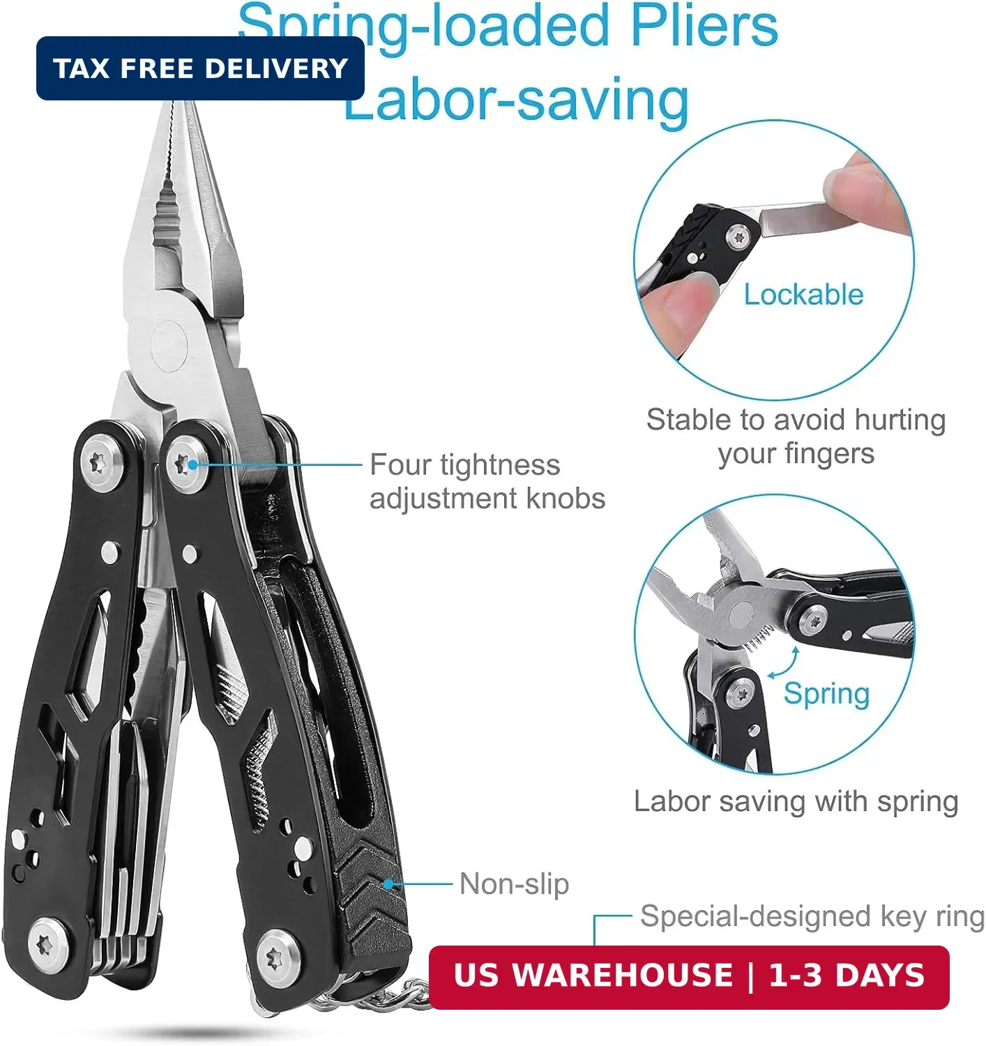 2PCS Bovgero Mini Multitool Pliers 15 in 1, Handmade Multi Tool Plier, Premium K
