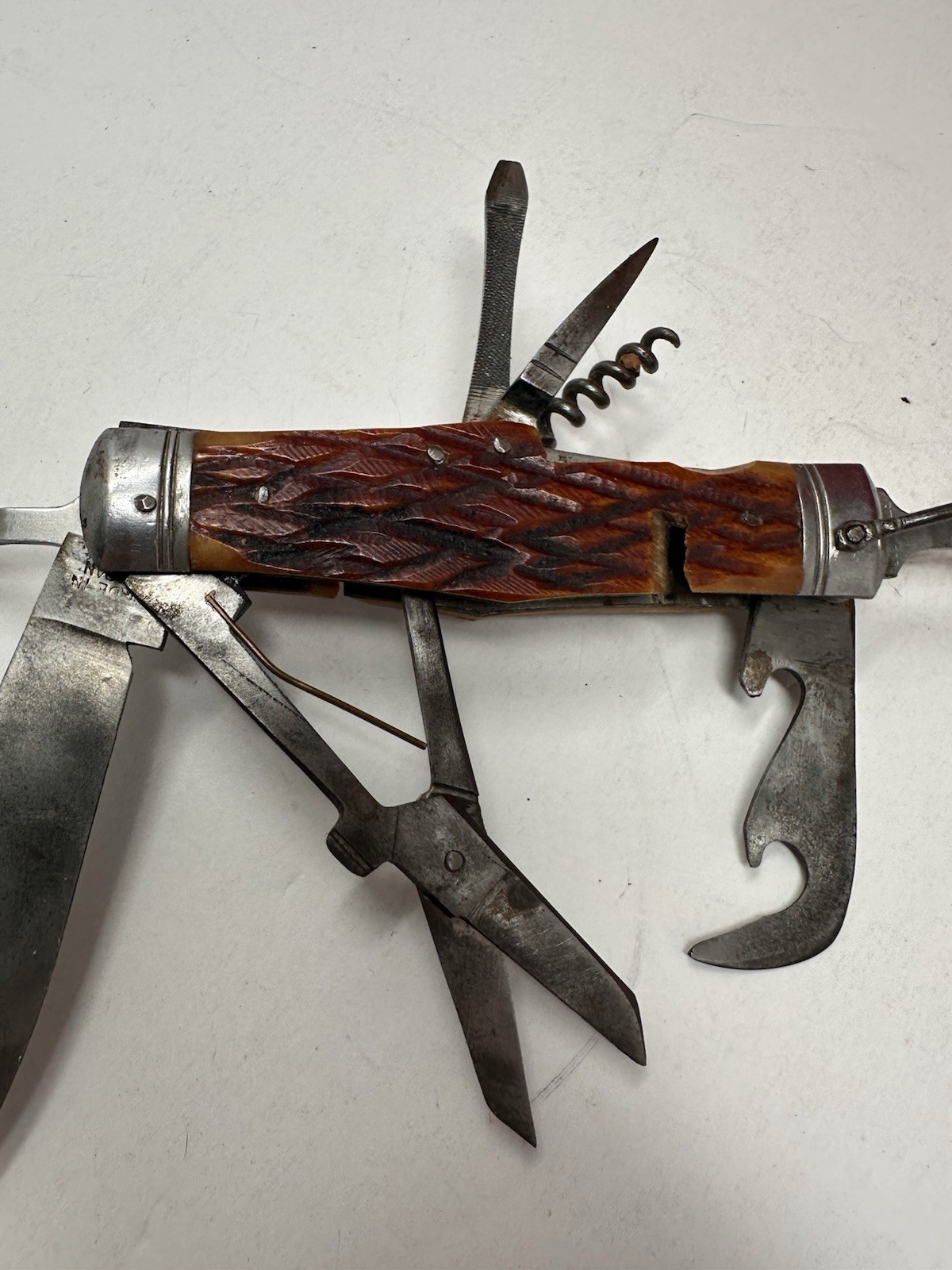 Multi Tool Hunting VTG JAPAN Hobo Tool Fork Spoon Knife Opener Scissors & MORE