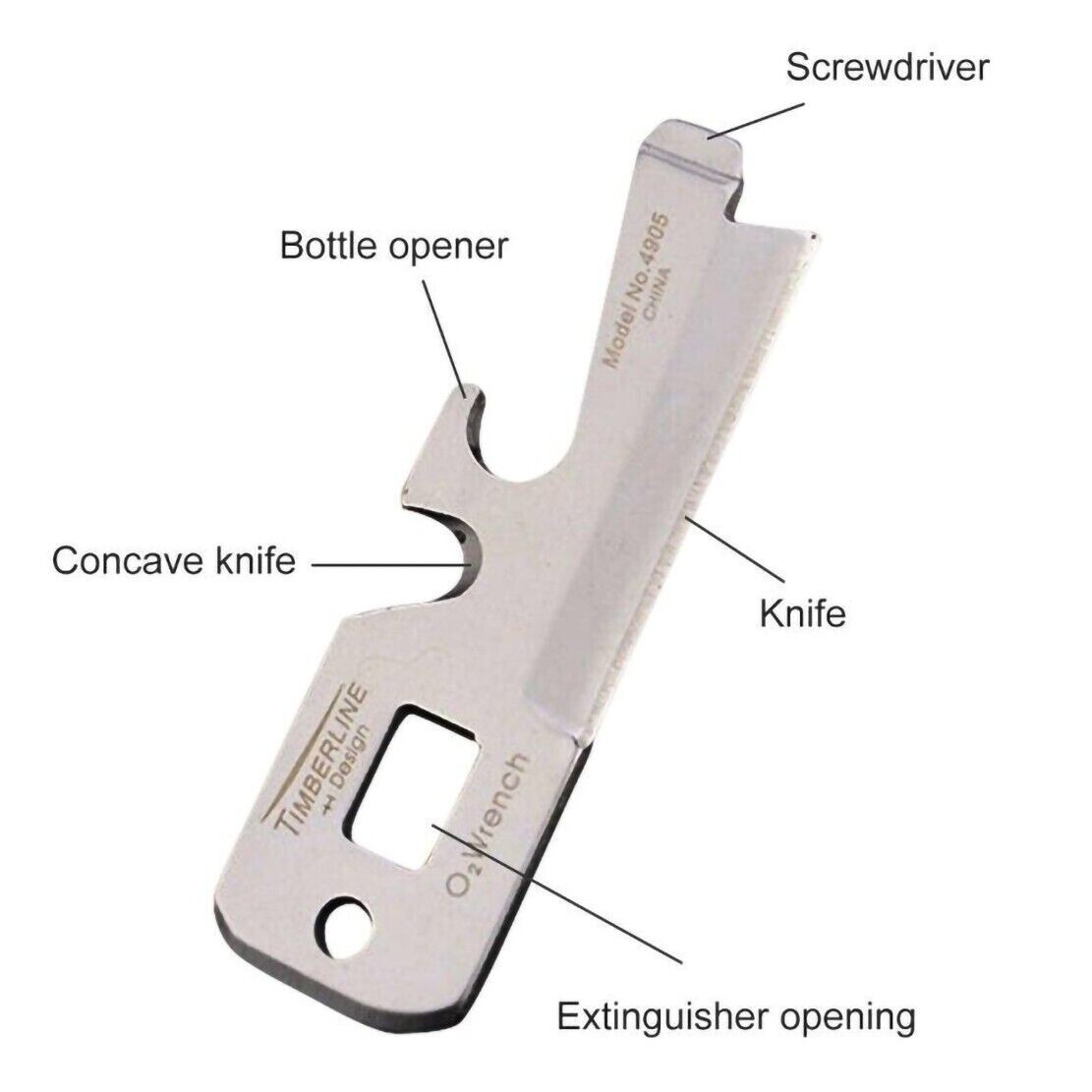TimberLine EDC Tool Multi Tool Bottle Opener Keychain Pocket Survival Tools