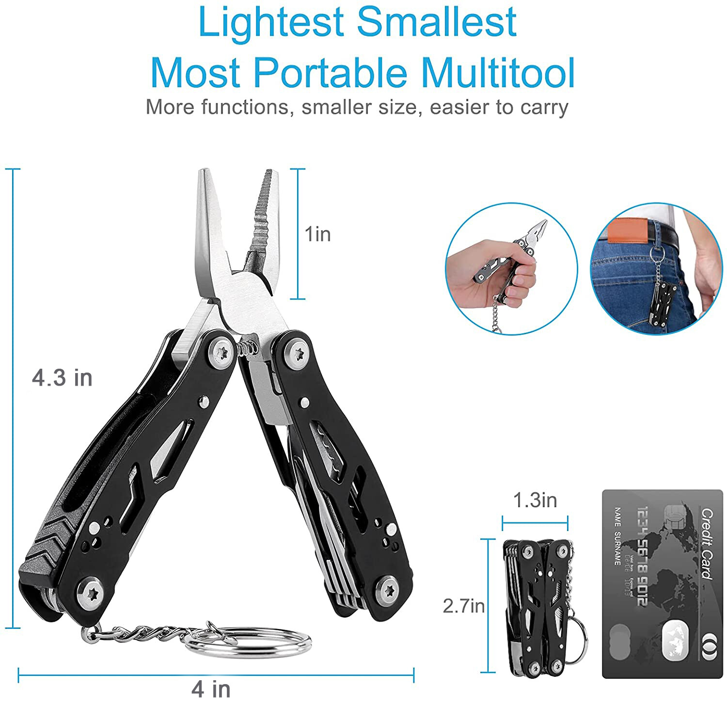 15 in 1 Multi Tool Kit Pliers Pocket Knife Folding Screwdriver Multi-functional
