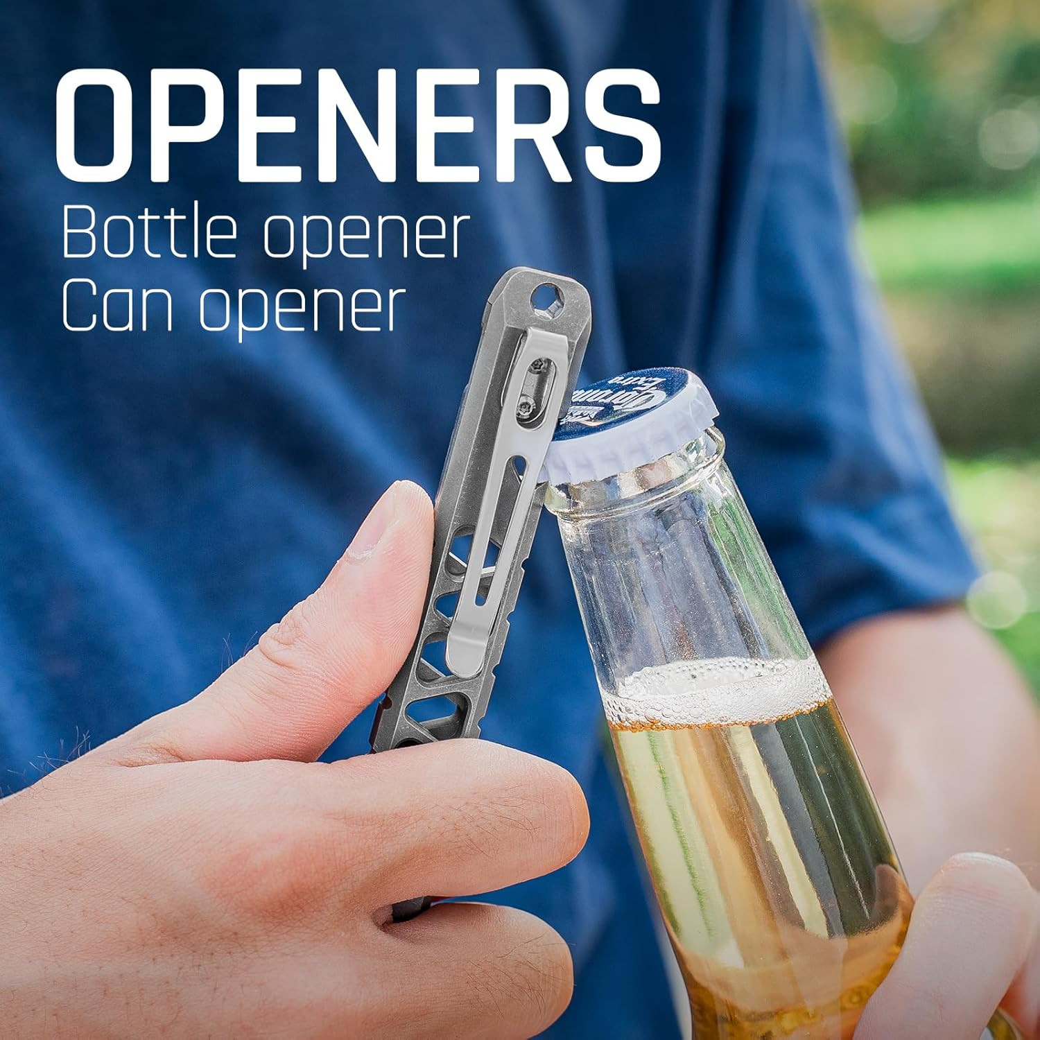 Titanium EDC Pry Bar, Keychain Pry Bar Multitool with Bottle Opener, Pocket Smal