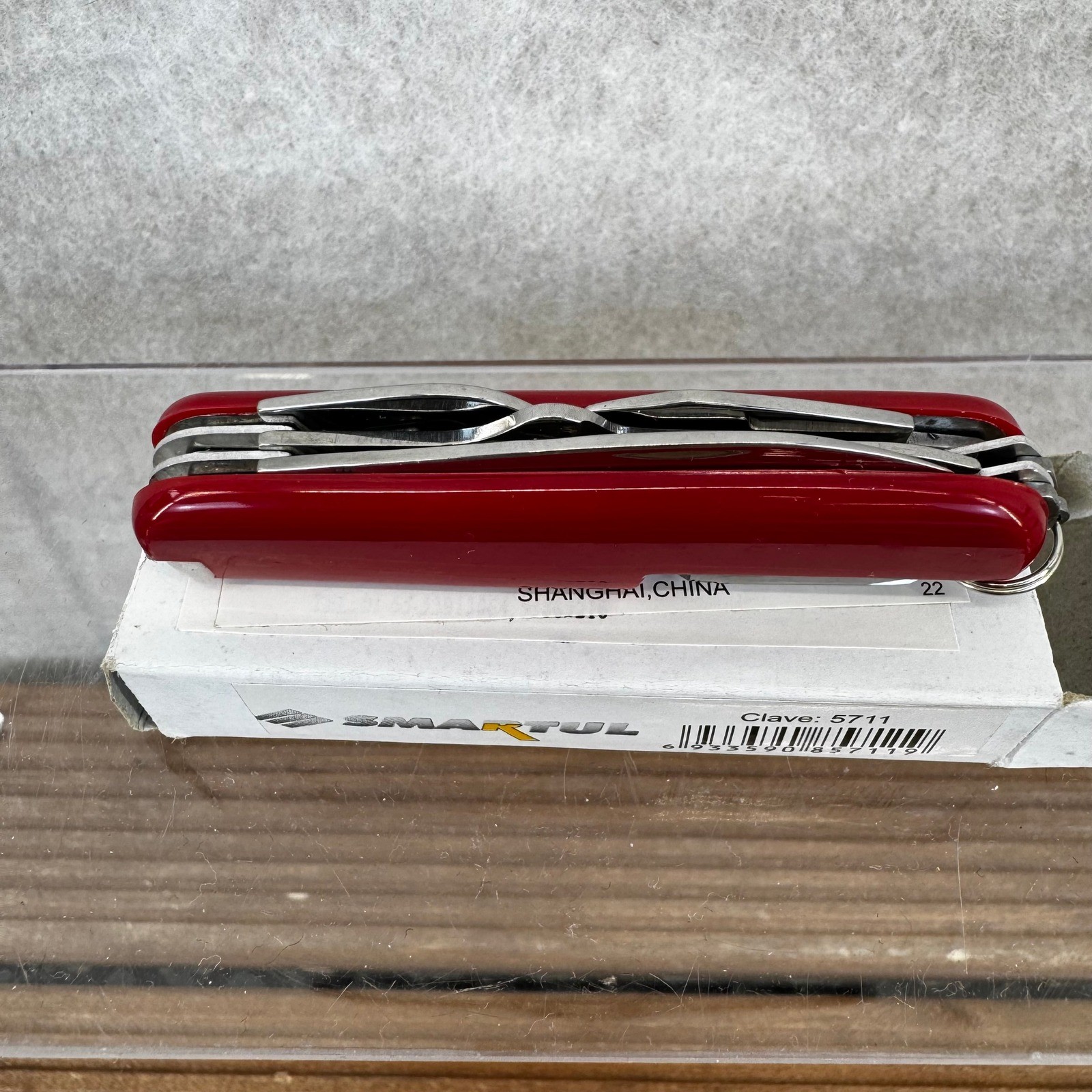 Pocket Knife Multi Tool Red Folding Stainless Steel 11 Functions 3″