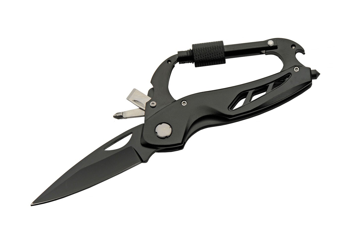 4.5″ Carabiner Multi Tool Knife Stainless Steel Blade (Pack of 12)