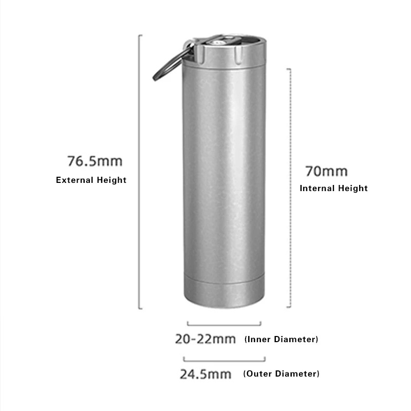 Titanium Waterproof Pill Bottle Toothpick Case EDC Travel Storage