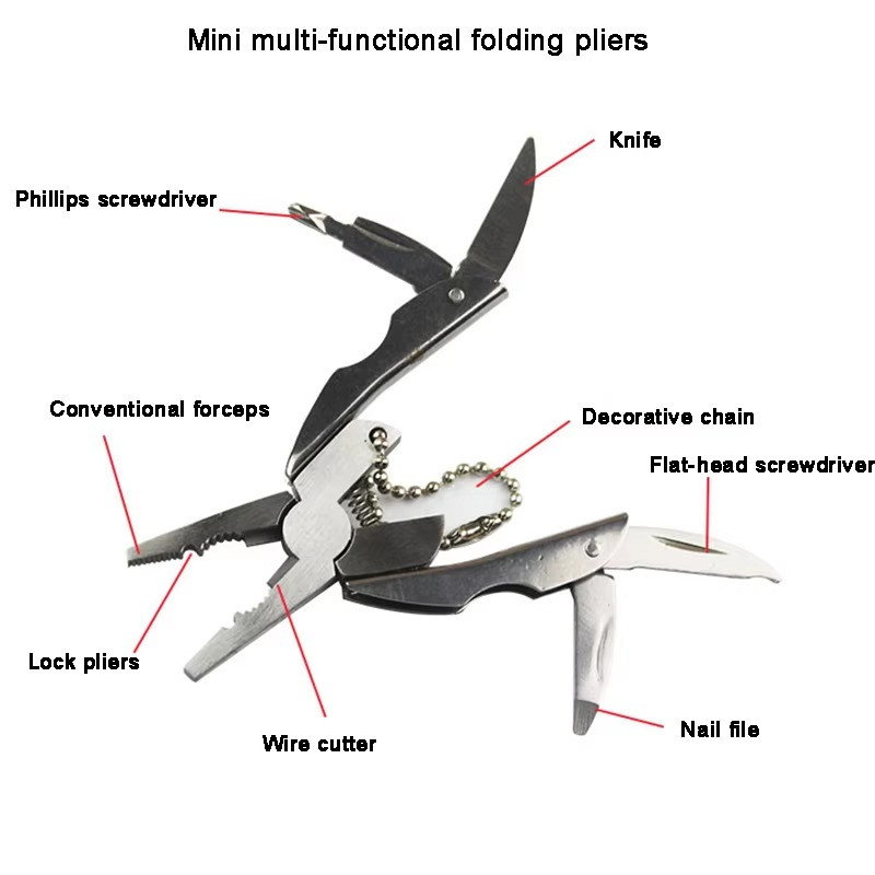 Portable Multitool Pliers Self Locking Stainless Steel Folding Pocket EDC Tool*