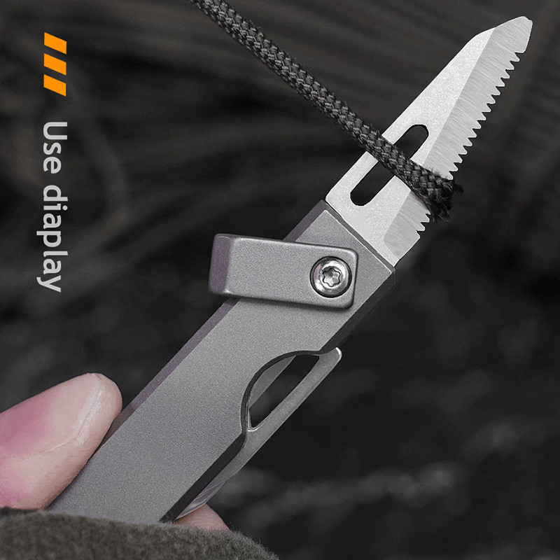 5-in-1 Pocket Safety Whistle Multi Purpose tool Outdoor Camping Folding Blade