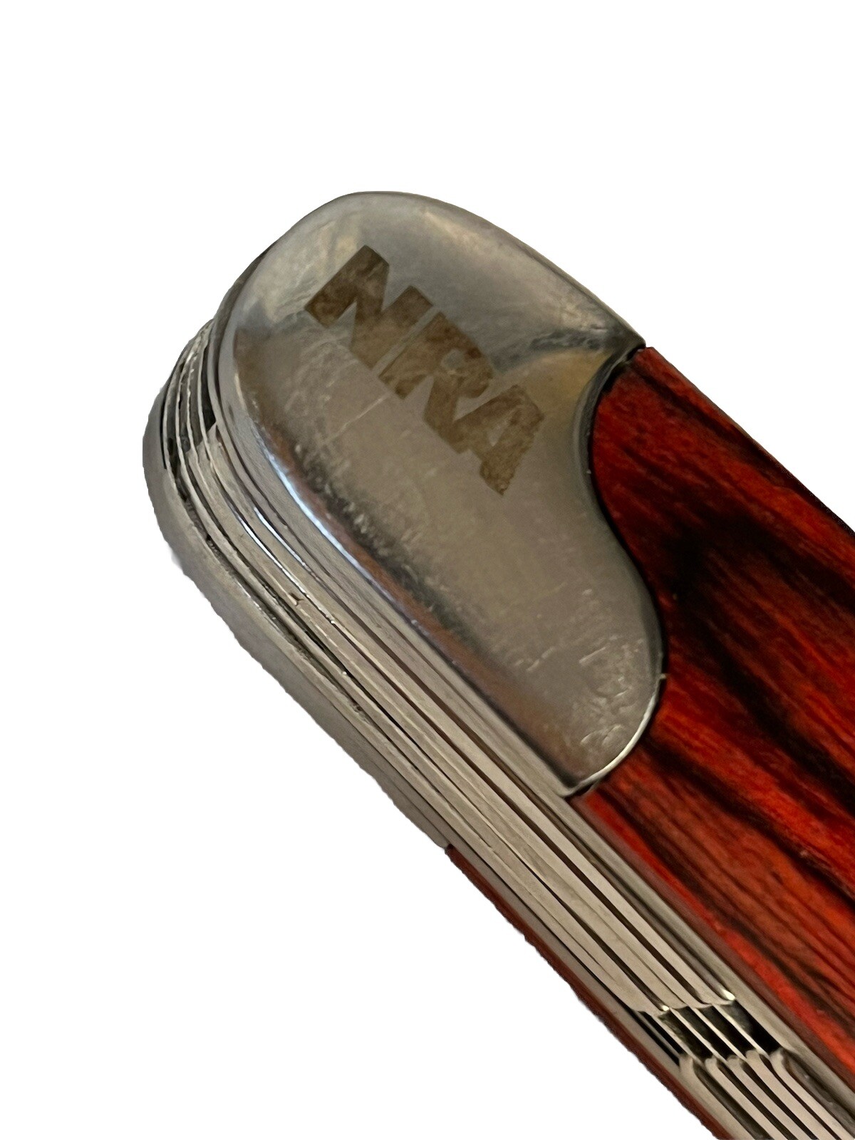 NRA Pocket Multi-Tool Camp Knife w/ Wooden Inlay 10 in 1 Tool