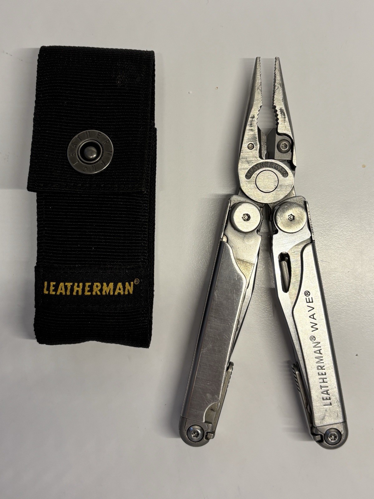 Original Leatherman Wave Multi-Tool Stainless Steel W/ Pouch Used See Pictures