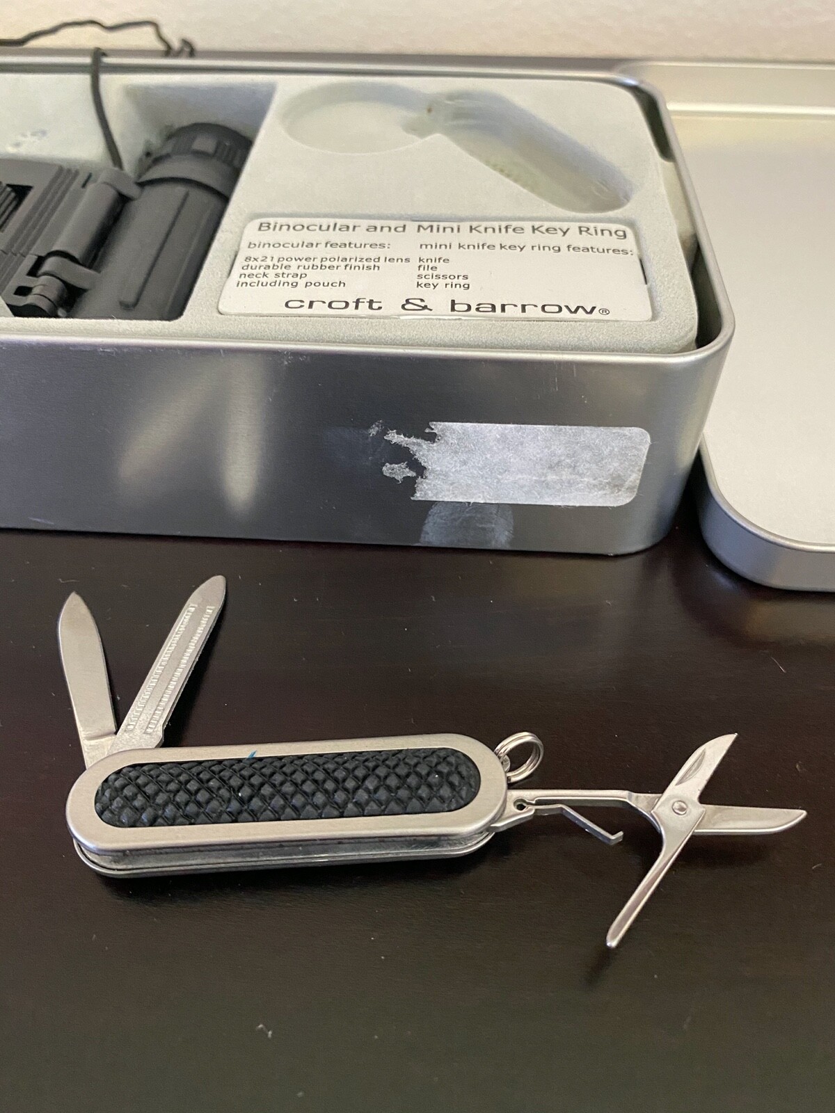 ***PREOWNED***CROFT & BARROW BINOCULAR and MINI KNIFE KEY RING SET