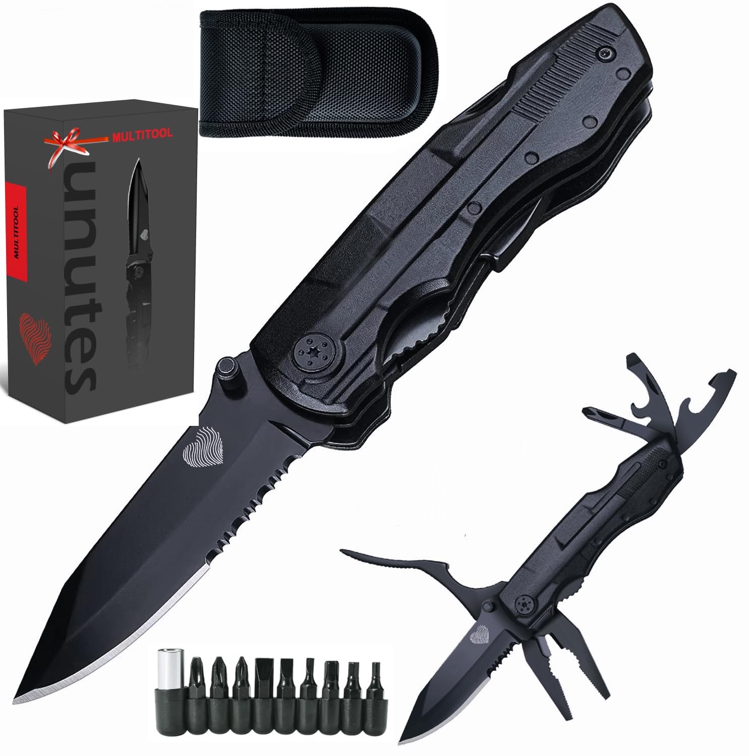 14 in 1 Multitool Pocket Knife for Men, Tactical Multi-Tool Plier with Nylon …