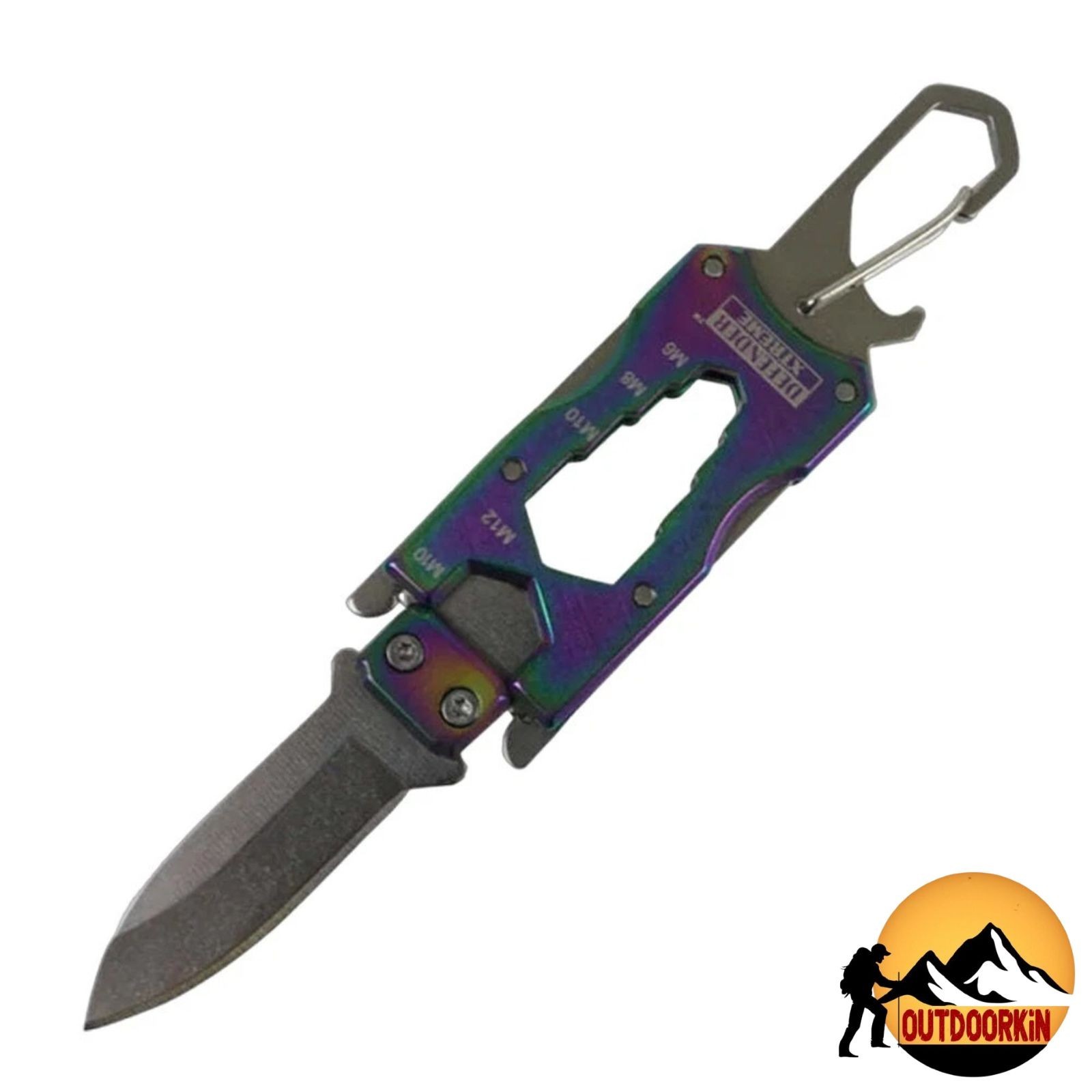 Multifunction Rainbow Tactical EDC Mini Pocket Knife Survival Multitool Keychain
